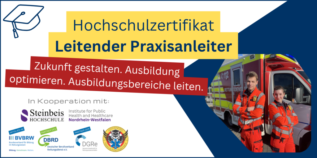 Produktbild zum Hochschulzertifikat Leitender Praxisanleiter für Praxisanleitungen im Rettungsdienst.