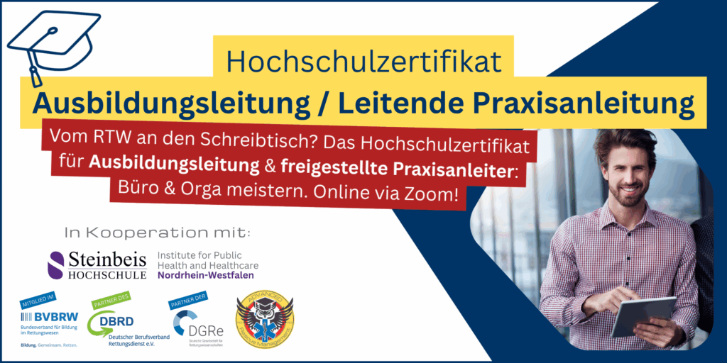 Produktbild zum Hochschulzertifikat Ausbildungsleitung und freigestellte Praxisanleitung im Rettungsdienst