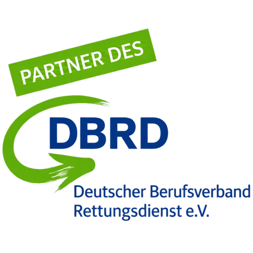 Partnerlogo des Deutschen Berufsverbands Rettungsdienst e. V. (DBRD) mit dem Schriftzug „Partner des DBRD“.